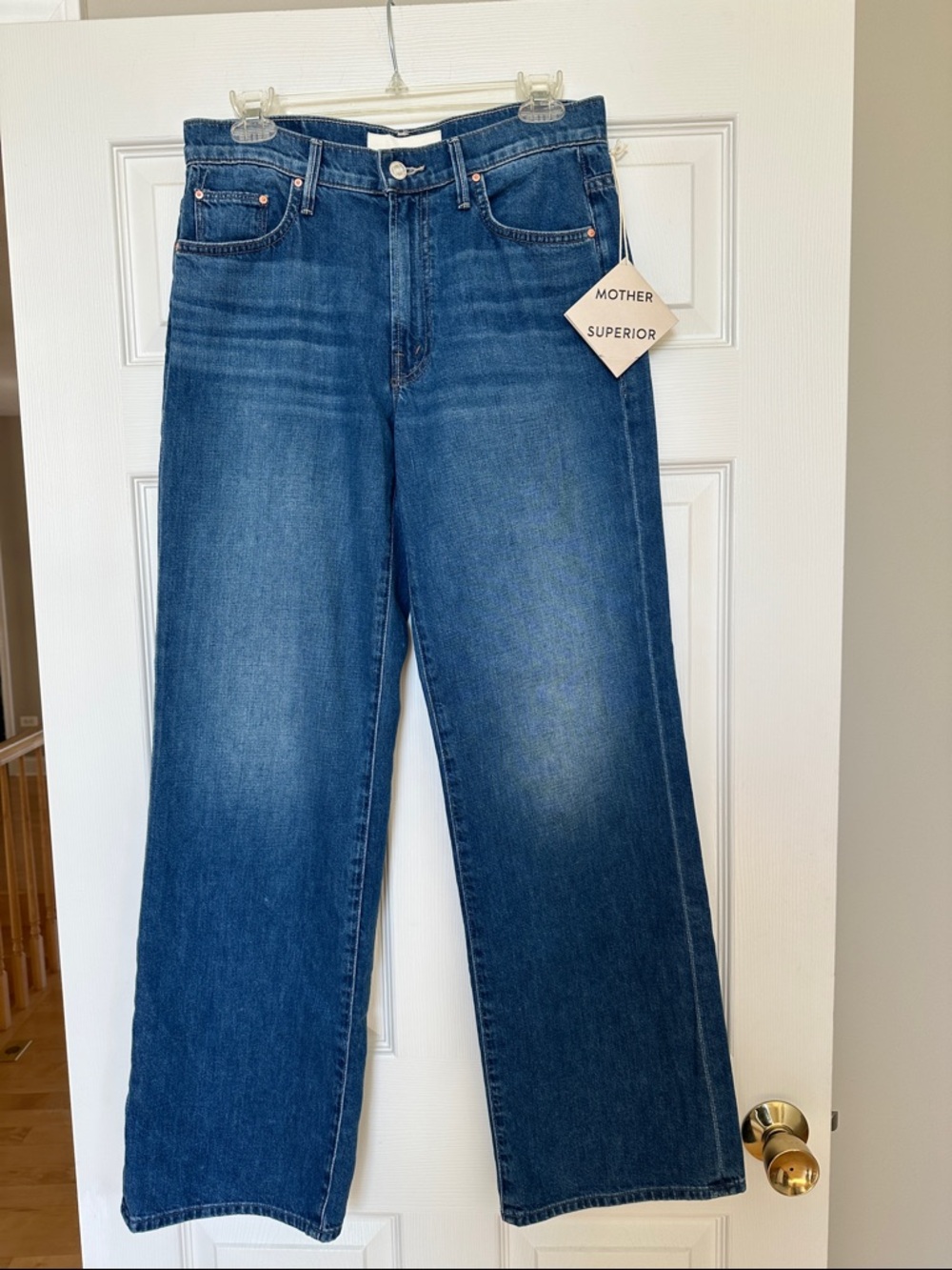 MOTHER Superior Wide-Leg Jeans in Deep Blue Wash